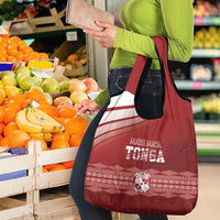 Mate Ma'a Tonga Grocery Bag Basic Ngatu Kupesi Motif