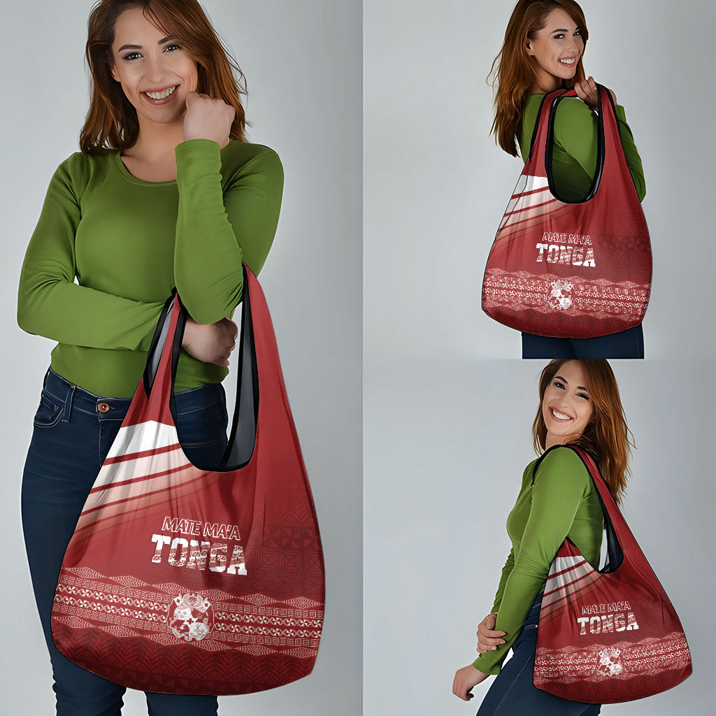 Mate Ma'a Tonga Grocery Bag Basic Ngatu Kupesi Motif