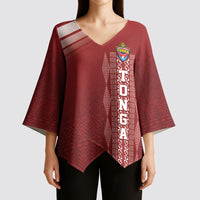 Mate Ma'a Tonga Custom Kimono Sleeve Blouse Basic Ngatu Kupesi Motif LT7 - Polynesian Pride