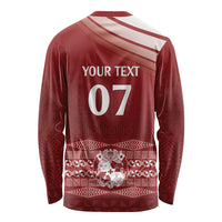 Mate Ma'a Tonga Custom Long Sleeve Shirt Basic Ngatu Kupesi Motif LT7 - Polynesian Pride
