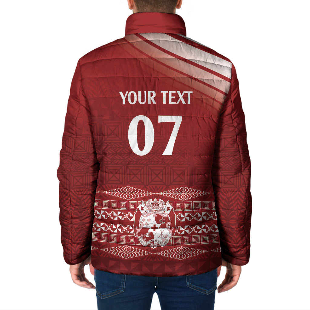 Mate Ma'a Tonga Custom Padded Jacket Basic Ngatu Kupesi Motif