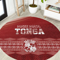 Mate Ma'a Tonga Round Carpet Basic Ngatu Kupesi Motif
