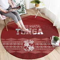 Mate Ma'a Tonga Round Carpet Basic Ngatu Kupesi Motif