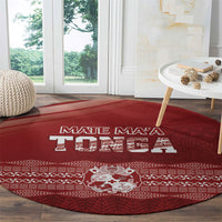 Mate Ma'a Tonga Round Carpet Basic Ngatu Kupesi Motif