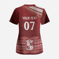 Mate Ma'a Tonga Custom Scrub Top Basic Ngatu Kupesi Motif