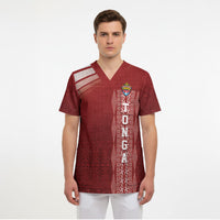 Mate Ma'a Tonga Custom Scrub Top Basic Ngatu Kupesi Motif