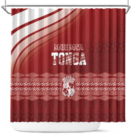 Mate Ma'a Tonga Shower Curtain Basic Ngatu Kupesi Motif