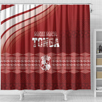 Mate Ma'a Tonga Shower Curtain Basic Ngatu Kupesi Motif