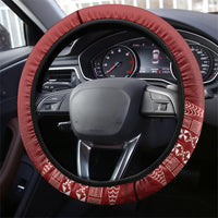 Mate Ma'a Tonga Steering Wheel Cover Basic Ngatu Kupesi Motif LT7 - Polynesian Pride