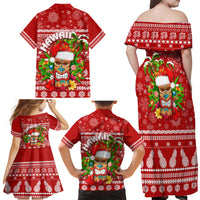 Hawaii Tiki Christmas Family Matching Off Shoulder Maxi Dress and Hawaiian Shirt Mele Kalikimaka LT7 - Polynesian Pride