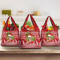 Hawaii Tiki Christmas Grocery Bag Mele Kalikimaka LT7 3-pack One Size Red - Polynesian Pride