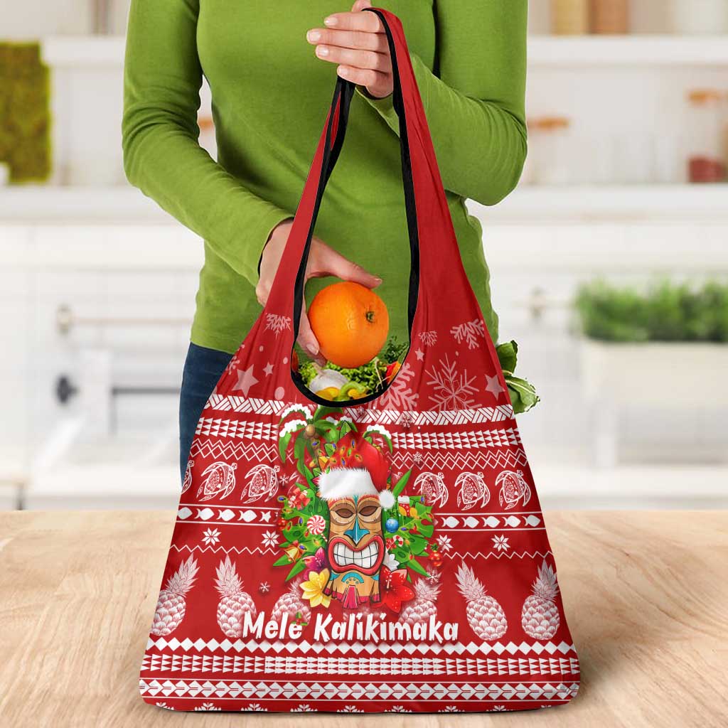 Hawaii Tiki Christmas Grocery Bag Mele Kalikimaka LT7 - Polynesian Pride