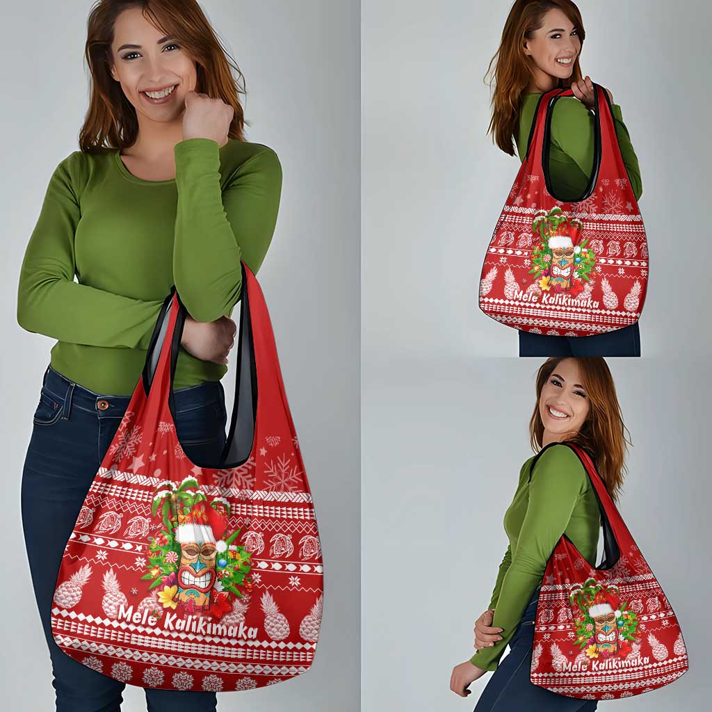 Hawaii Tiki Christmas Grocery Bag Mele Kalikimaka LT7 - Polynesian Pride