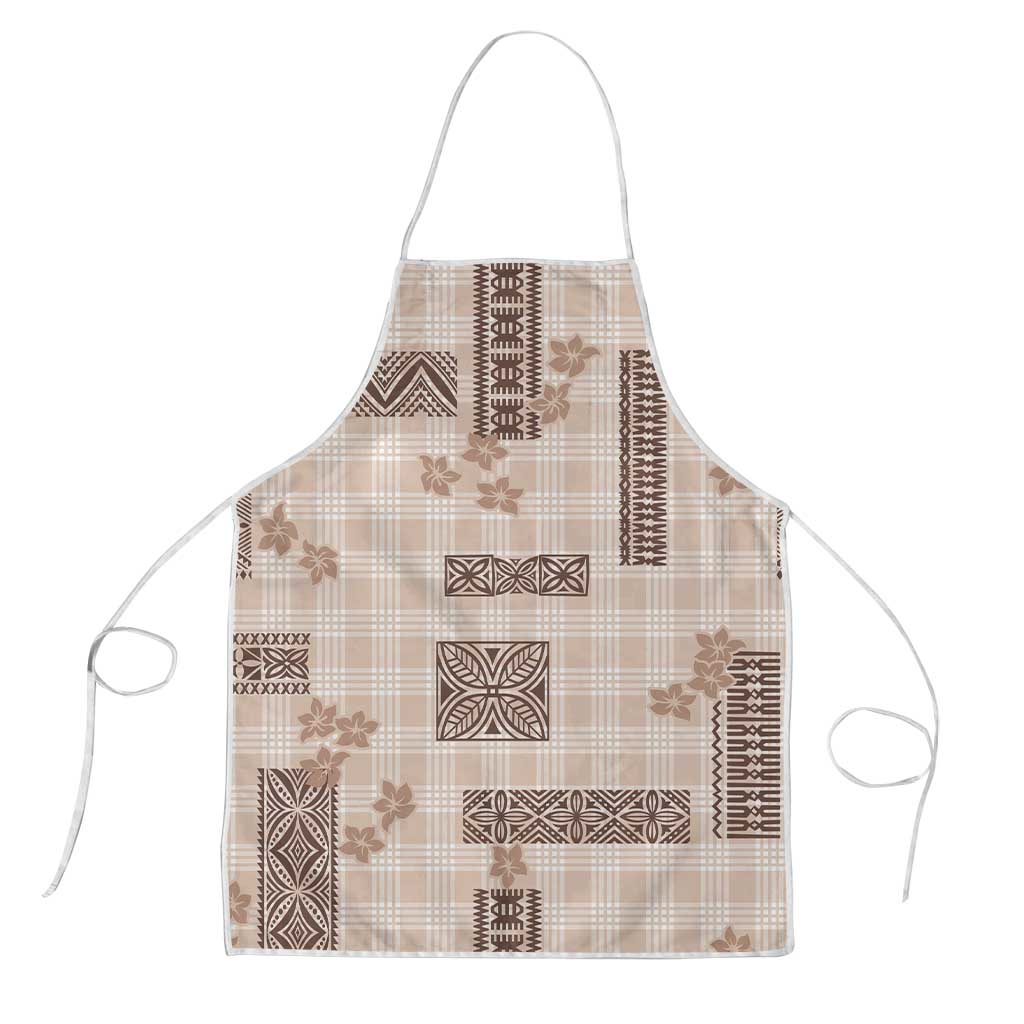 Hawaiian Quilt Tapa On Beige Palaka Motifs Apron