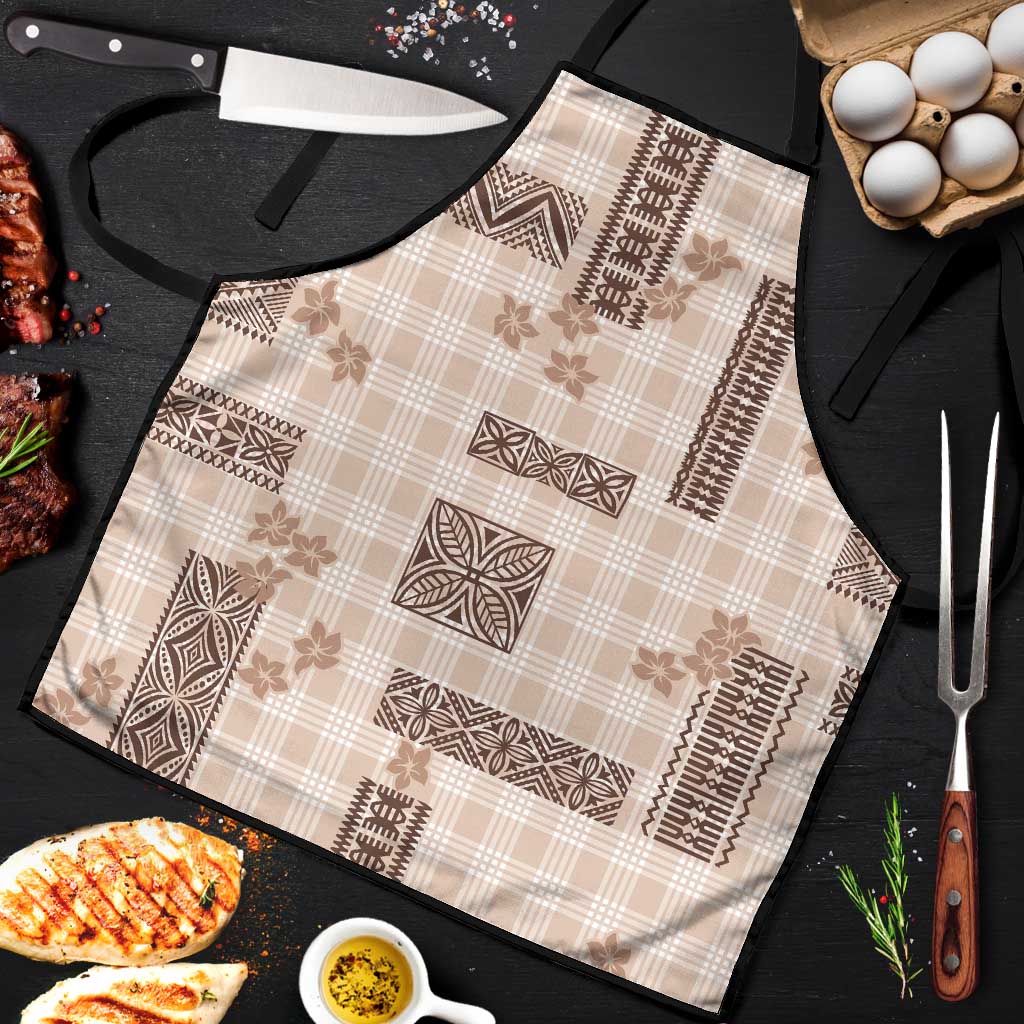Hawaiian Quilt Tapa On Beige Palaka Motifs Apron