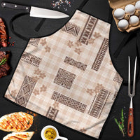 Hawaiian Quilt Tapa On Beige Palaka Motifs Apron