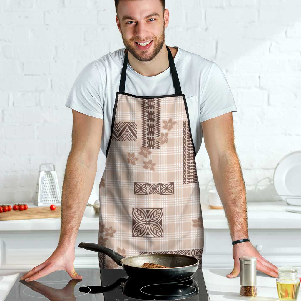 Hawaiian Quilt Tapa On Beige Palaka Motifs Apron