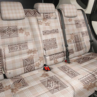 Hawaiian Quilt Tapa On Beige Palaka Motifs Back Car Seat Cover LT7 - Polynesian Pride
