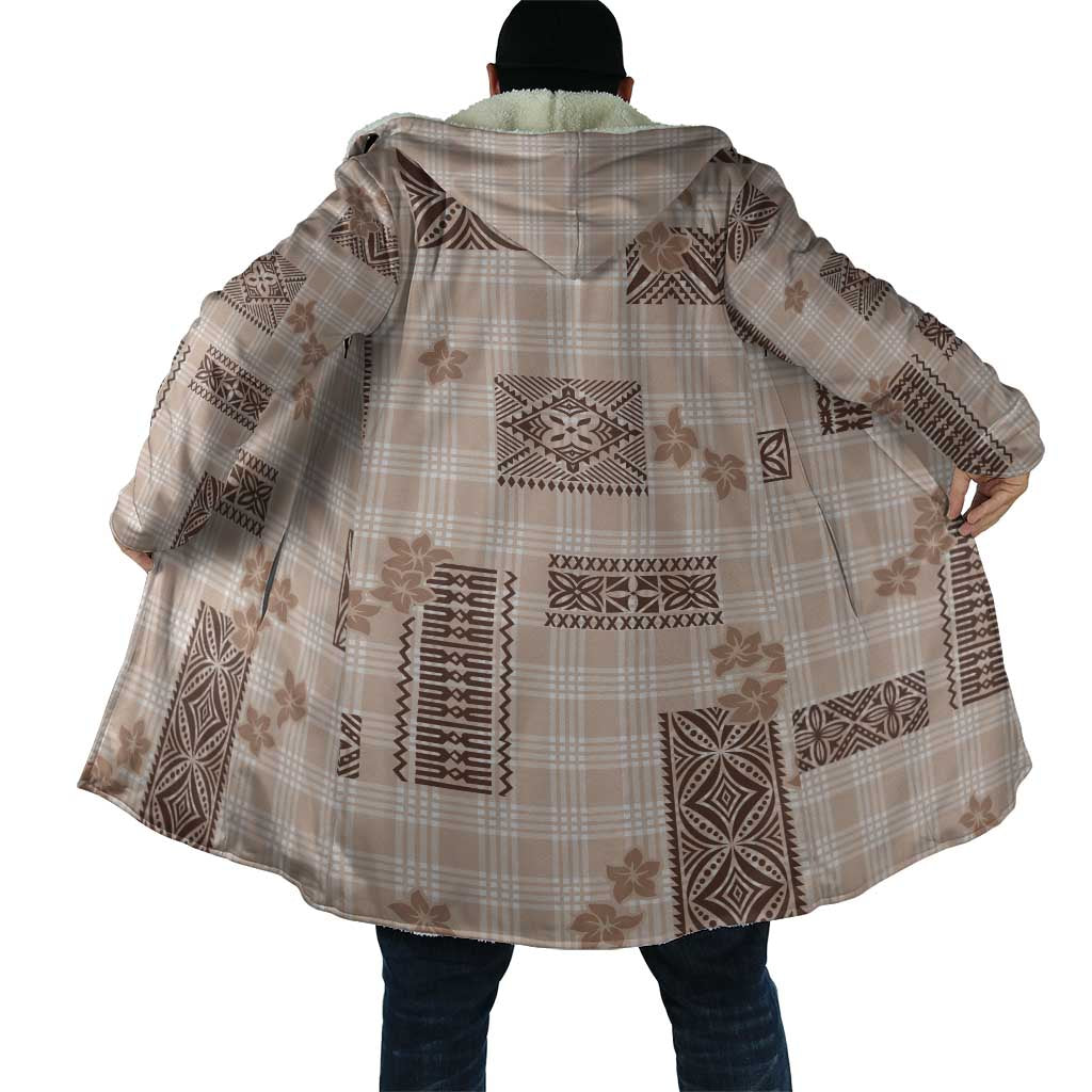 Hawaiian Quilt Tapa On Beige Palaka Motifs Cloak
