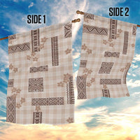 Hawaiian Quilt Tapa On Beige Palaka Motifs Garden Flag