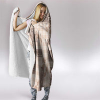Hawaiian Quilt Tapa On Beige Palaka Motifs Hooded Blanket