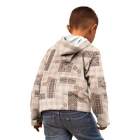 Hawaiian Quilt Tapa On Beige Palaka Motifs Kid Hoodie