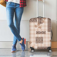 Hawaiian Quilt Tapa On Beige Palaka Motifs Luggage Cover