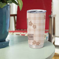 Hawaiian Quilt Tapa On Beige Palaka Motifs Tumbler Cup