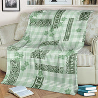 Hawaiian Quilt Tapa On Pastel Mint Palaka Motifs Blanket