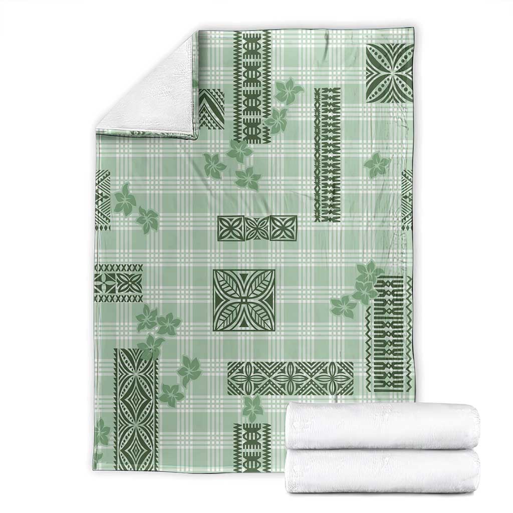 Hawaiian Quilt Tapa On Pastel Mint Palaka Motifs Blanket
