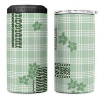 Hawaiian Quilt Tapa On Pastel Mint Palaka Motifs 4 in 1 Can Cooler Tumbler LT7 One Size: 16 oz Mint - Polynesian Pride