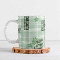 Hawaiian Quilt Tapa On Pastel Mint Palaka Motifs Ceramic Mug