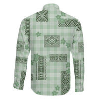 Hawaiian Quilt Tapa On Pastel Mint Palaka Motifs Family Matching Summer Maxi Dress and Hawaiian Shirt