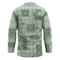 Hawaiian Quilt Tapa On Pastel Mint Palaka Motifs Hockey Jersey