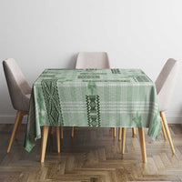 Hawaiian Quilt Tapa On Pastel Mint Palaka Motifs Tablecloth
