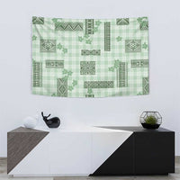 Hawaiian Quilt Tapa On Pastel Mint Palaka Motifs Tapestry