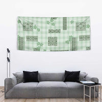 Hawaiian Quilt Tapa On Pastel Mint Palaka Motifs Tapestry