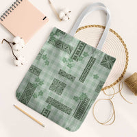 Hawaiian Quilt Tapa On Pastel Mint Palaka Motifs Tote Bag