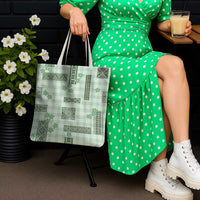 Hawaiian Quilt Tapa On Pastel Mint Palaka Motifs Tote Bag