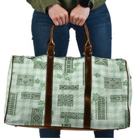 Hawaiian Quilt Tapa On Pastel Mint Palaka Motifs Travel Bag LT7 Mint - Polynesian Pride
