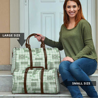 Hawaiian Quilt Tapa On Pastel Mint Palaka Motifs Travel Bag LT7 - Polynesian Pride