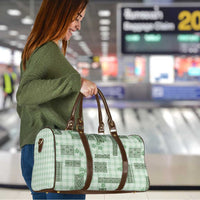 Hawaiian Quilt Tapa On Pastel Mint Palaka Motifs Travel Bag LT7 - Polynesian Pride