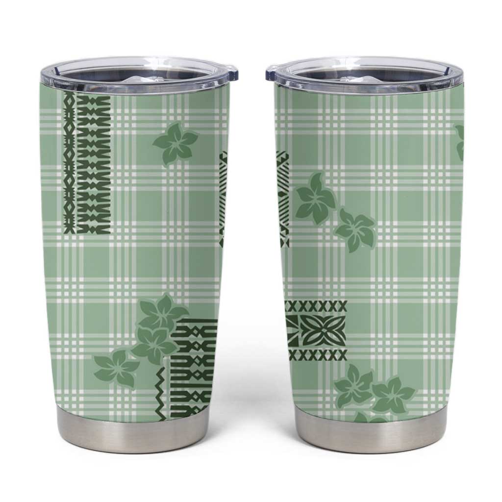 Hawaiian Quilt Tapa On Pastel Mint Palaka Motifs Tumbler Cup LT7 Mint - Polynesian Pride