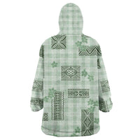 Hawaiian Quilt Tapa On Pastel Mint Palaka Motifs Wearable Blanket Hoodie LT7 - Polynesian Pride