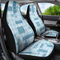 Hawaiian Quilt Tapa On Cold Blue Palaka Motifs Car Seat Cover LT7 - Polynesian Pride