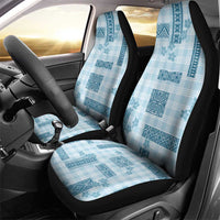 Hawaiian Quilt Tapa On Cold Blue Palaka Motifs Car Seat Cover LT7 - Polynesian Pride