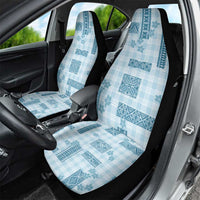 Hawaiian Quilt Tapa On Cold Blue Palaka Motifs Car Seat Cover LT7 - Polynesian Pride