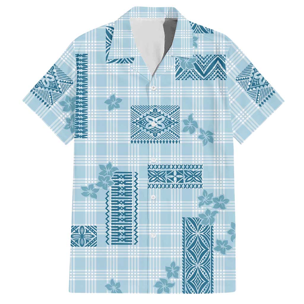 Hawaiian Quilt Tapa On Cold Blue Palaka Motifs Hawaiian Shirt