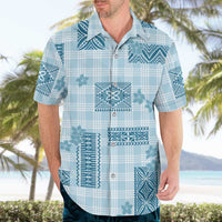 Hawaiian Quilt Tapa On Cold Blue Palaka Motifs Hawaiian Shirt