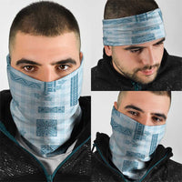 Hawaiian Quilt Tapa On Cold Blue Palaka Motifs Neck Gaiter